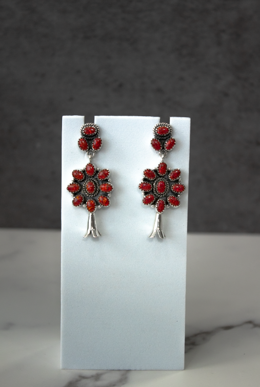 Squash Blossom Stone Statement Earrings-Stud Earrings-Krush Kandy, Women's Online Fashion Boutique Located in Phoenix, Arizona (Scottsdale Area)