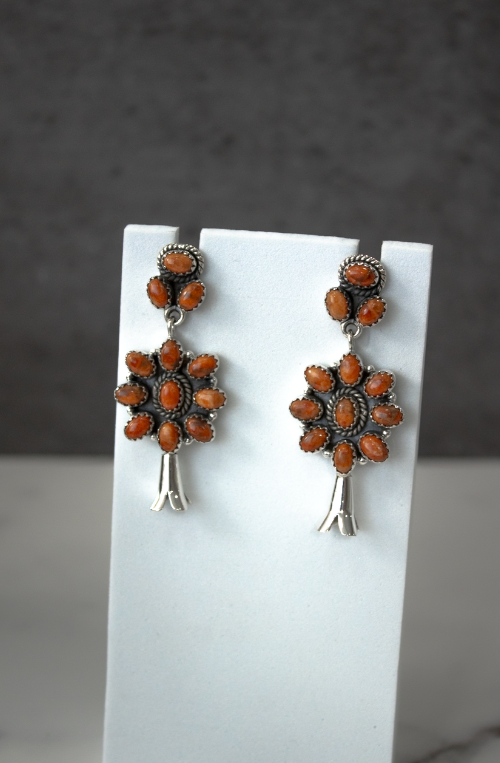 Squash Blossom Stone Statement Earrings-Stud Earrings-Krush Kandy, Women's Online Fashion Boutique Located in Phoenix, Arizona (Scottsdale Area)