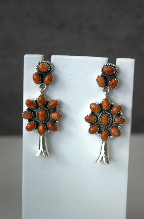 Squash Blossom Stone Statement Earrings-Stud Earrings-Krush Kandy, Women's Online Fashion Boutique Located in Phoenix, Arizona (Scottsdale Area)