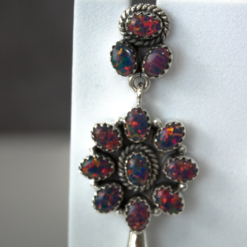 Squash Blossom Stone Statement Earrings-Stud Earrings-Krush Kandy, Women's Online Fashion Boutique Located in Phoenix, Arizona (Scottsdale Area)