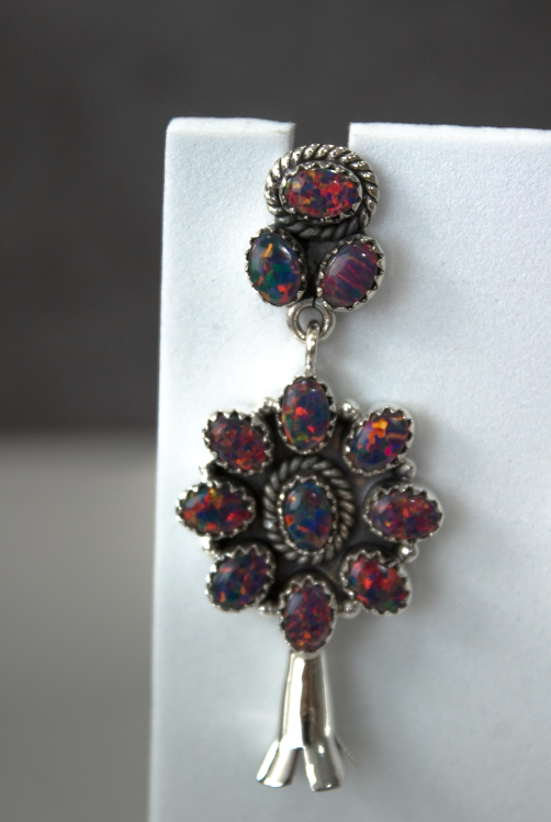 Squash Blossom Stone Statement Earrings-Stud Earrings-Krush Kandy, Women's Online Fashion Boutique Located in Phoenix, Arizona (Scottsdale Area)