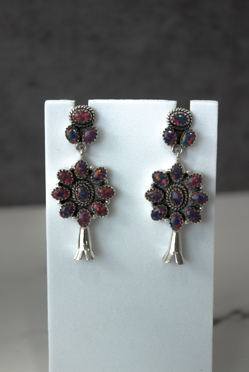 Squash Blossom Stone Statement Earrings-Stud Earrings-Krush Kandy, Women's Online Fashion Boutique Located in Phoenix, Arizona (Scottsdale Area)