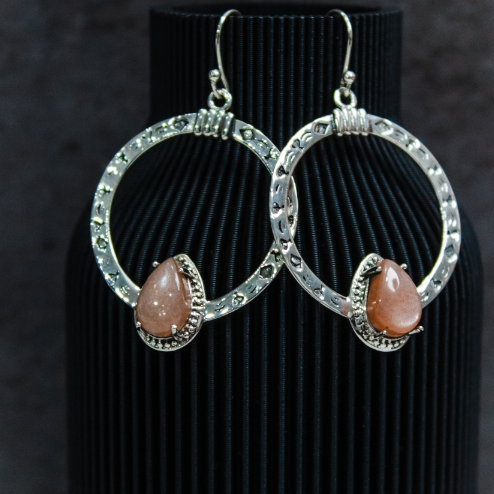 Single Stone Stamped Earrings-Stud Earrings-Krush Kandy, Women's Online Fashion Boutique Located in Phoenix, Arizona (Scottsdale Area)