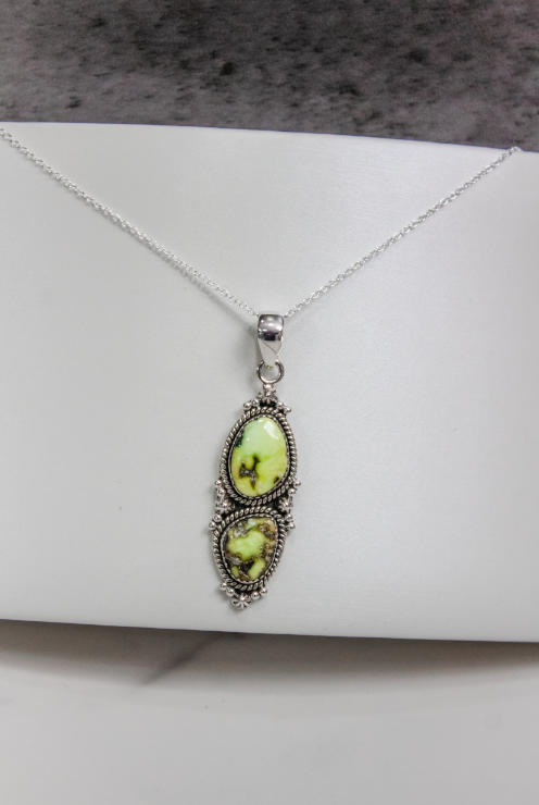 Two Stone Pendant-Chain Necklaces-Krush Kandy, Women's Online Fashion Boutique Located in Phoenix, Arizona (Scottsdale Area)