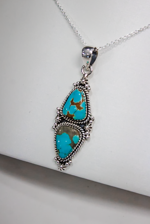 Two Stone Pendant-Chain Necklaces-Krush Kandy, Women's Online Fashion Boutique Located in Phoenix, Arizona (Scottsdale Area)