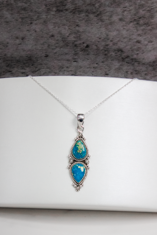 Two Stone Pendant-Chain Necklaces-Krush Kandy, Women's Online Fashion Boutique Located in Phoenix, Arizona (Scottsdale Area)