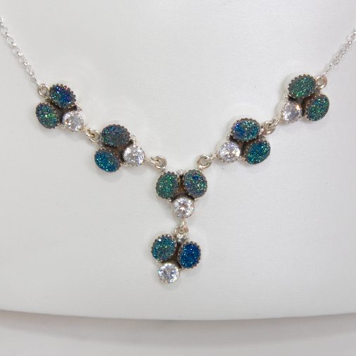 Druzy & CZ Lariat Stone Necklaces-Lariat and Y Necklaces-Krush Kandy, Women's Online Fashion Boutique Located in Phoenix, Arizona (Scottsdale Area)