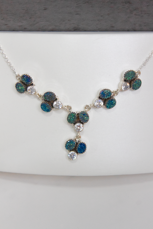 Druzy & CZ Lariat Stone Necklaces-Lariat and Y Necklaces-Krush Kandy, Women's Online Fashion Boutique Located in Phoenix, Arizona (Scottsdale Area)