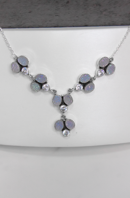 Druzy & CZ Lariat Stone Necklaces-Lariat and Y Necklaces-Krush Kandy, Women's Online Fashion Boutique Located in Phoenix, Arizona (Scottsdale Area)