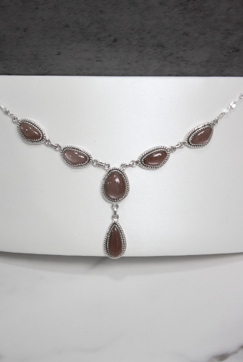 Rowan Stone Drop Necklaces-Chain Necklaces-Krush Kandy, Women's Online Fashion Boutique Located in Phoenix, Arizona (Scottsdale Area)