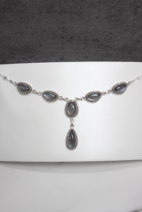 Rowan Stone Drop Necklaces-Chain Necklaces-Krush Kandy, Women's Online Fashion Boutique Located in Phoenix, Arizona (Scottsdale Area)