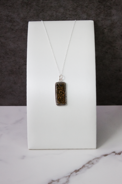 Krushed Druzy Bar Drop Necklace-Chain Necklaces-Krush Kandy, Women's Online Fashion Boutique Located in Phoenix, Arizona (Scottsdale Area)