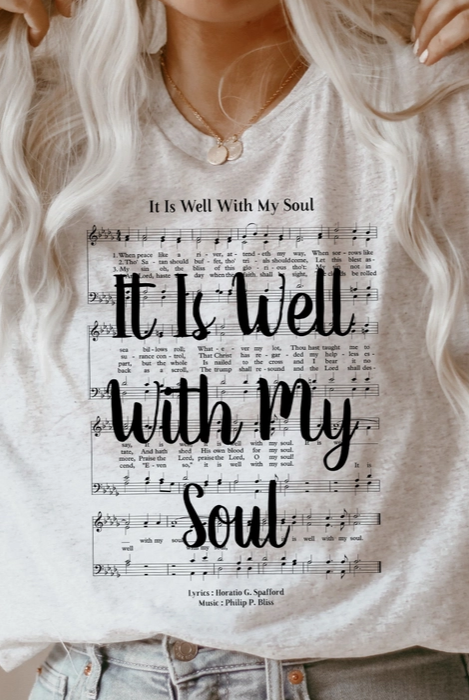 It Is Well with My Soul Hymn Graphic Tee-Graphic Tees-Krush Kandy, Women's Online Fashion Boutique Located in Phoenix, Arizona (Scottsdale Area)