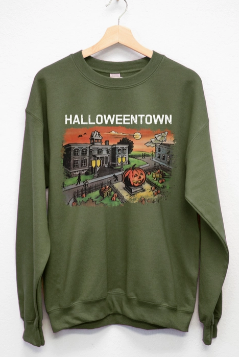 Halloweentown Graphic Sweater-Graphic Tees-Krush Kandy, Women's Online Fashion Boutique Located in Phoenix, Arizona (Scottsdale Area)