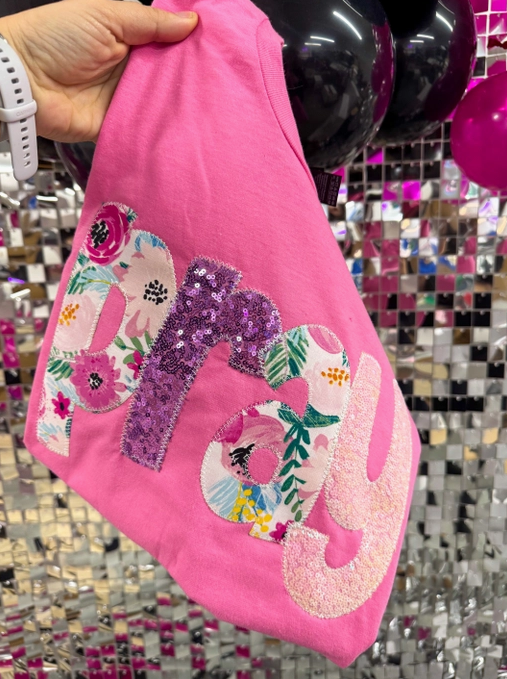 Faith & Floral Sequin "Pray" Tee-Graphic Tees-Krush Kandy, Women's Online Fashion Boutique Located in Phoenix, Arizona (Scottsdale Area)