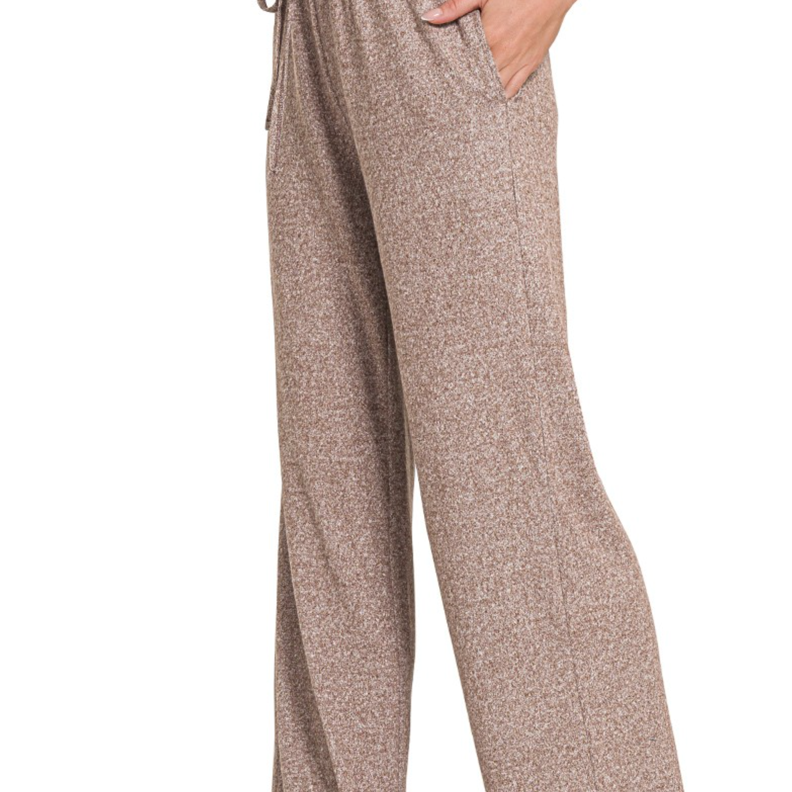 Cloud 9 Soft Melange Hacci Wide Leg Pants-Short Sleeve Tops-Krush Kandy, Women's Online Fashion Boutique Located in Phoenix, Arizona (Scottsdale Area)