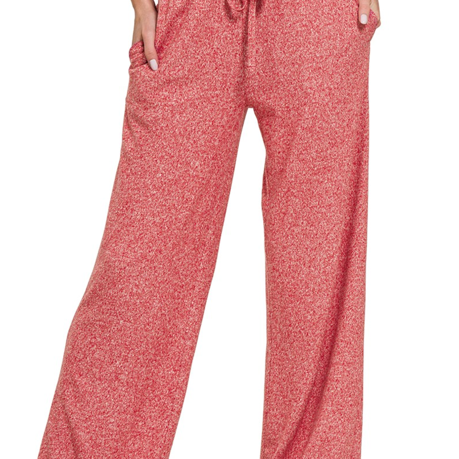 Cloud 9 Soft Melange Hacci Wide Leg Pants-Short Sleeve Tops-Krush Kandy, Women's Online Fashion Boutique Located in Phoenix, Arizona (Scottsdale Area)