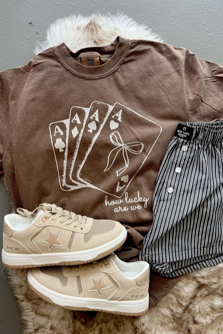 🍀 "How Lucky Are We" Graphic Tee ♠️✨-Graphic Tees-Krush Kandy, Women's Online Fashion Boutique Located in Phoenix, Arizona (Scottsdale Area)