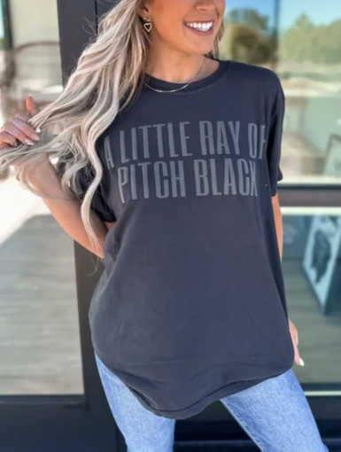 A Little Ray of Pitch Black Graphic Tee-Graphic Tees-Krush Kandy, Women's Online Fashion Boutique Located in Phoenix, Arizona (Scottsdale Area)