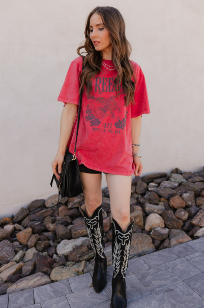 Free Bird 72 Vintage Graphic Washed Boyfriend Tee-Graphic Tees-Krush Kandy, Women's Online Fashion Boutique Located in Phoenix, Arizona (Scottsdale Area)