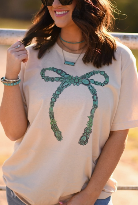 Western Bloom Bow Tee-Graphic Tees-Krush Kandy, Women's Online Fashion Boutique Located in Phoenix, Arizona (Scottsdale Area)