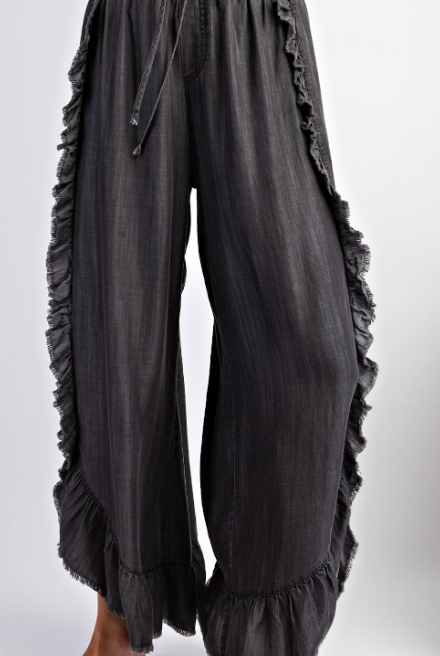 Frill Me Wide Leg Denim Pants-Pants-Krush Kandy, Women's Online Fashion Boutique Located in Phoenix, Arizona (Scottsdale Area)