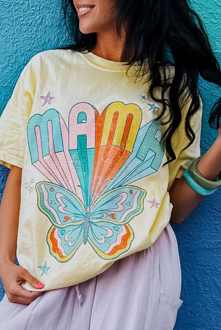 Mama Butterfly Graphic Tee-Graphic Tees-Krush Kandy, Women's Online Fashion Boutique Located in Phoenix, Arizona (Scottsdale Area)
