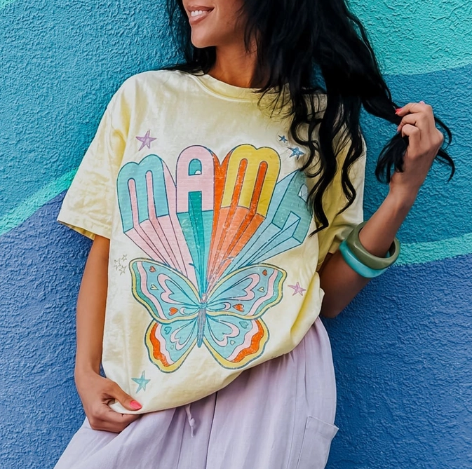 Mama Butterfly Graphic Tee-Graphic Tees-Krush Kandy, Women's Online Fashion Boutique Located in Phoenix, Arizona (Scottsdale Area)
