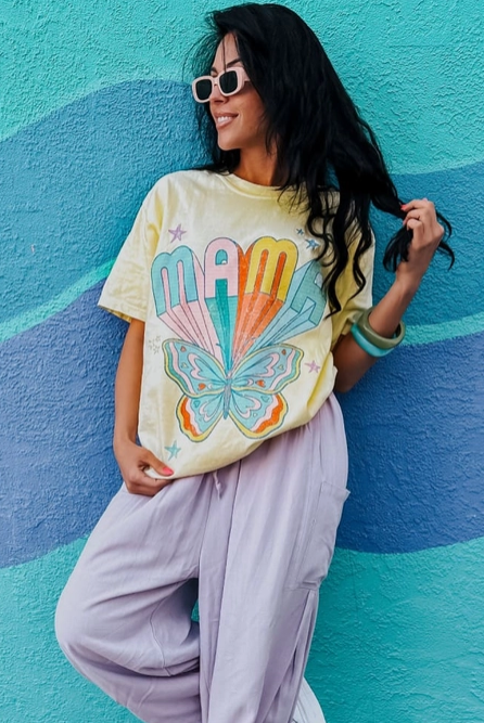 Mama Butterfly Graphic Tee-Graphic Tees-Krush Kandy, Women's Online Fashion Boutique Located in Phoenix, Arizona (Scottsdale Area)