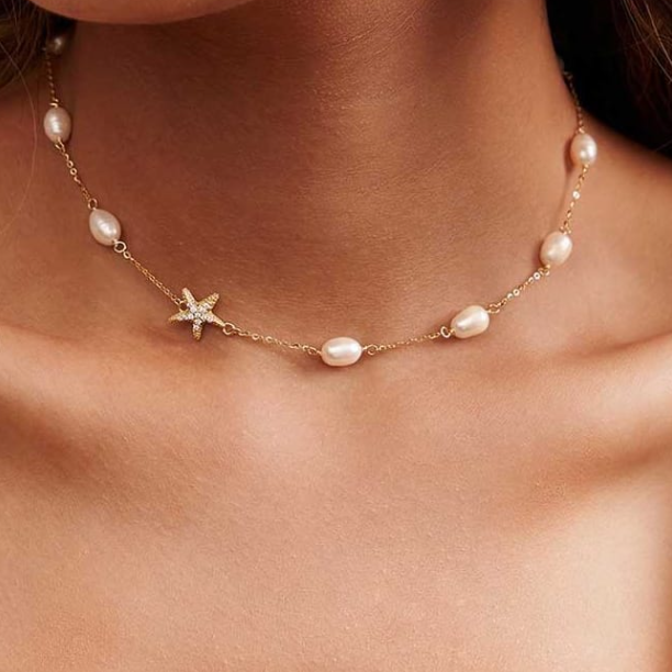 Pearl Star Dainty Necklace-Necklaces-Krush Kandy, Women's Online Fashion Boutique Located in Phoenix, Arizona (Scottsdale Area)