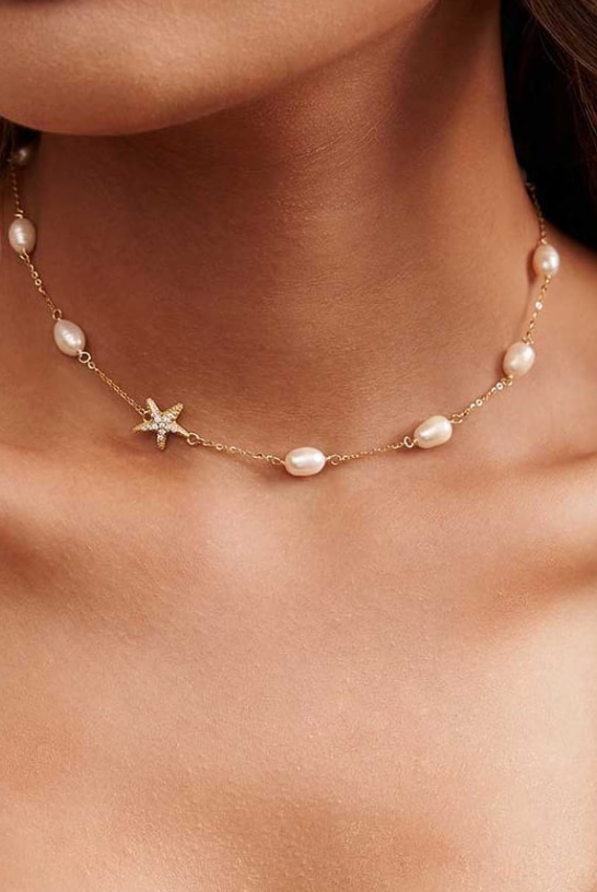 Pearl Star Dainty Necklace-Necklaces-Krush Kandy, Women's Online Fashion Boutique Located in Phoenix, Arizona (Scottsdale Area)