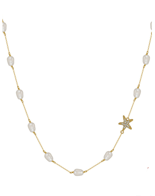 Pearl Star Dainty Necklace-Necklaces-Krush Kandy, Women's Online Fashion Boutique Located in Phoenix, Arizona (Scottsdale Area)