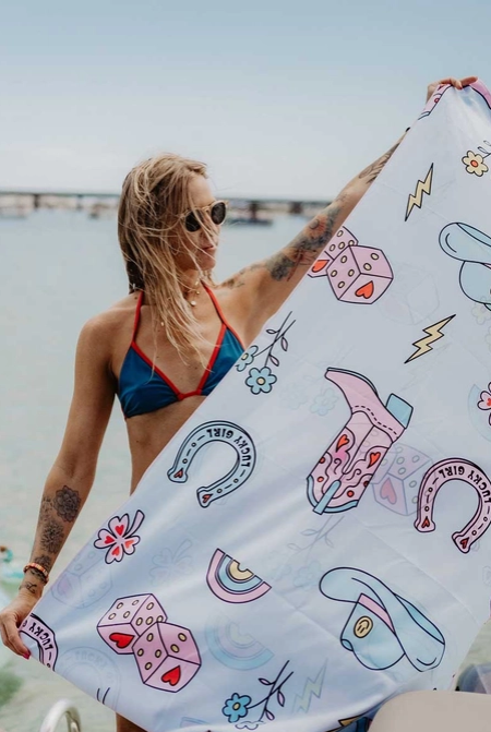 Lucky Cowgirl Quick Dry Towel-Accessories-Krush Kandy, Women's Online Fashion Boutique Located in Phoenix, Arizona (Scottsdale Area)