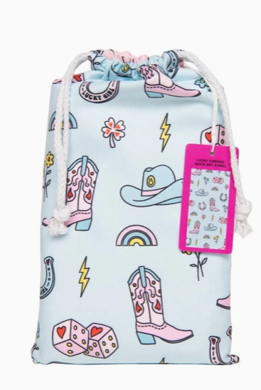 Lucky Cowgirl Quick Dry Towel-Accessories-Krush Kandy, Women's Online Fashion Boutique Located in Phoenix, Arizona (Scottsdale Area)