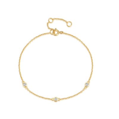 Cubic Zirconia Geometric Minimalist Link Bracelet-Bracelets-Krush Kandy, Women's Online Fashion Boutique Located in Phoenix, Arizona (Scottsdale Area)