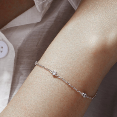 Cubic Zirconia Geometric Minimalist Link Bracelet-Bracelets-Krush Kandy, Women's Online Fashion Boutique Located in Phoenix, Arizona (Scottsdale Area)