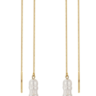 Chic Pearl Tassel Threader Earrings-Earrings-Krush Kandy, Women's Online Fashion Boutique Located in Phoenix, Arizona (Scottsdale Area)