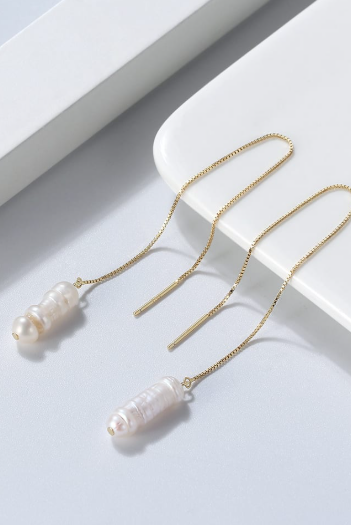 Chic Pearl Tassel Threader Earrings-Earrings-Krush Kandy, Women's Online Fashion Boutique Located in Phoenix, Arizona (Scottsdale Area)