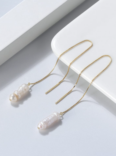 Chic Pearl Tassel Threader Earrings-Earrings-Krush Kandy, Women's Online Fashion Boutique Located in Phoenix, Arizona (Scottsdale Area)
