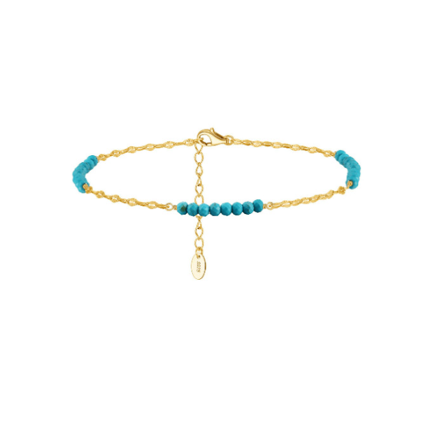Turquoise Geometric Vintage Anklet-Bracelets-Krush Kandy, Women's Online Fashion Boutique Located in Phoenix, Arizona (Scottsdale Area)