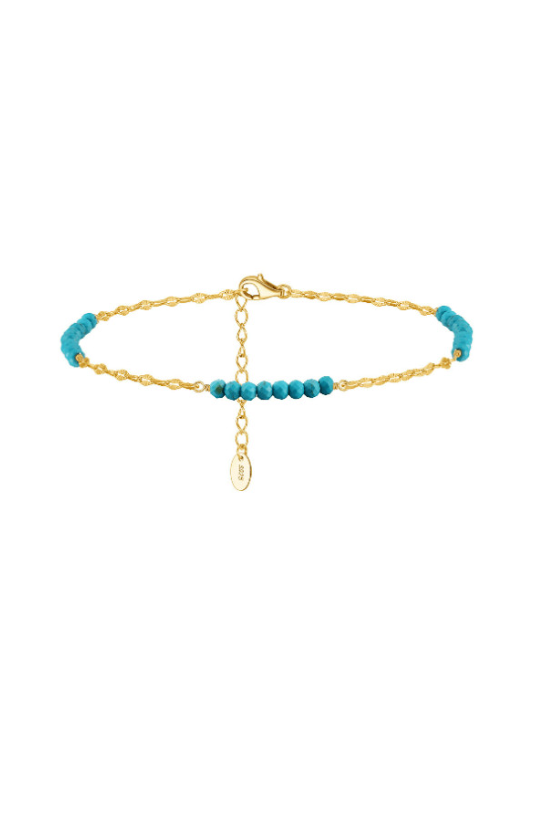 Turquoise Geometric Vintage Anklet-Bracelets-Krush Kandy, Women's Online Fashion Boutique Located in Phoenix, Arizona (Scottsdale Area)