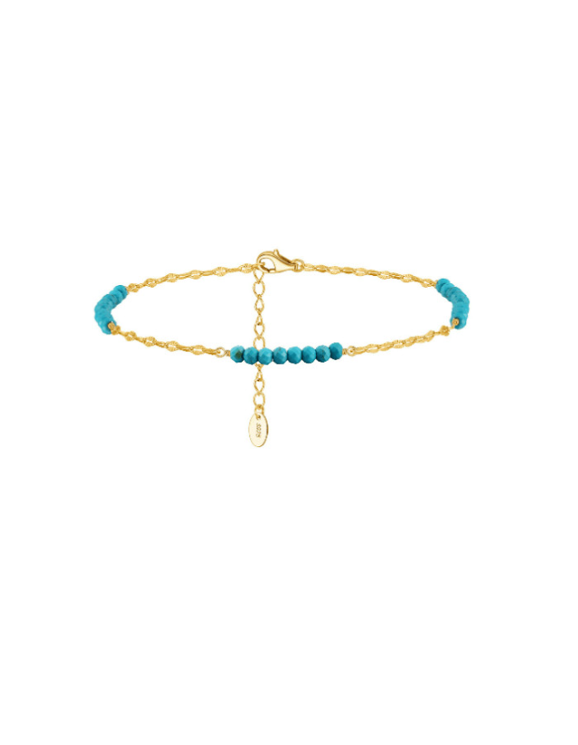 Turquoise Geometric Vintage Anklet-Bracelets-Krush Kandy, Women's Online Fashion Boutique Located in Phoenix, Arizona (Scottsdale Area)