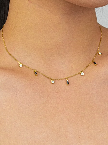Multi Crystal Dainty Minimalist Necklace-Necklaces-Krush Kandy, Women's Online Fashion Boutique Located in Phoenix, Arizona (Scottsdale Area)