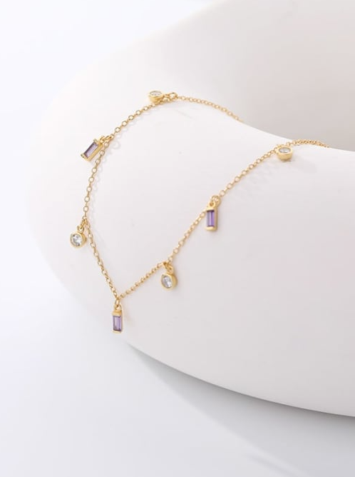 Multi Crystal Dainty Minimalist Necklace-Necklaces-Krush Kandy, Women's Online Fashion Boutique Located in Phoenix, Arizona (Scottsdale Area)