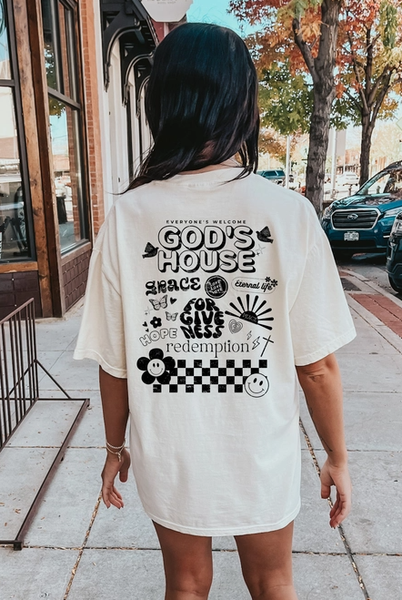 God’s House Graphic Tee-Graphic Tees-Krush Kandy, Women's Online Fashion Boutique Located in Phoenix, Arizona (Scottsdale Area)