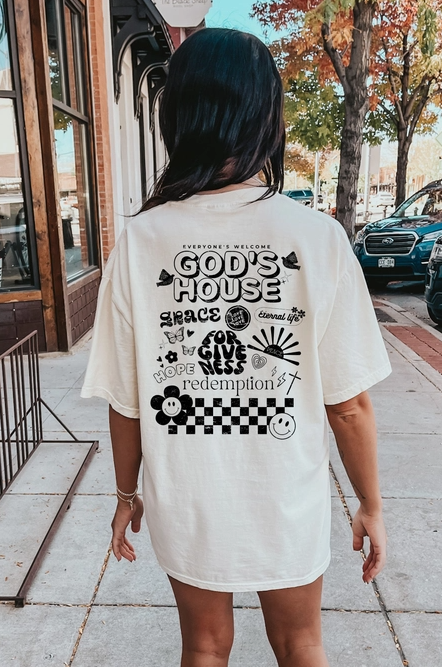 God’s House Graphic Tee-Graphic Tees-Krush Kandy, Women's Online Fashion Boutique Located in Phoenix, Arizona (Scottsdale Area)