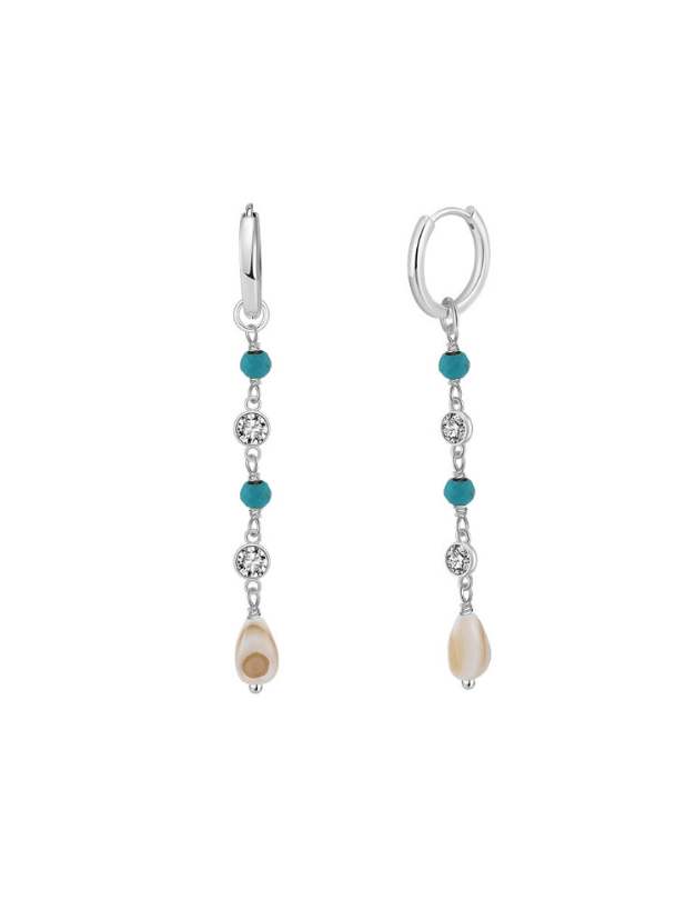 Crystal & Turquoise Tassel Vintage Drop Earrings-Earrings-Krush Kandy, Women's Online Fashion Boutique Located in Phoenix, Arizona (Scottsdale Area)