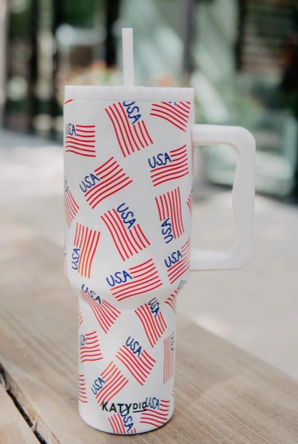 USA Flag 38oz Tumbler-Accessories-Krush Kandy, Women's Online Fashion Boutique Located in Phoenix, Arizona (Scottsdale Area)