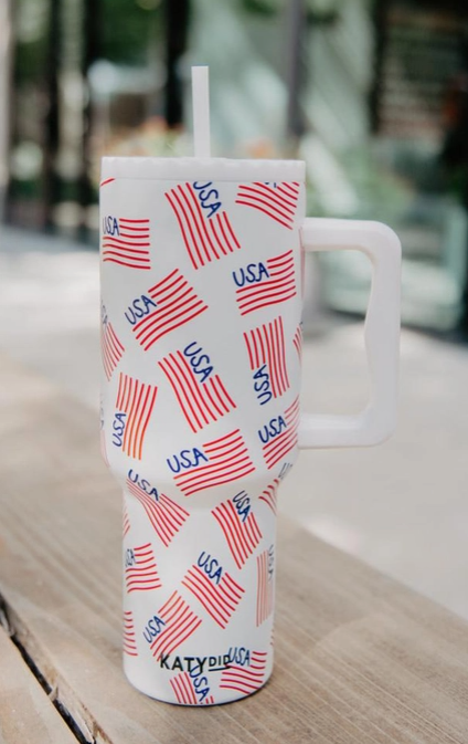 USA Flag 38oz Tumbler-Accessories-Krush Kandy, Women's Online Fashion Boutique Located in Phoenix, Arizona (Scottsdale Area)