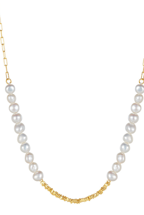 Freshwater Pearl Geometric Vintage Beaded Necklace-Necklaces-Krush Kandy, Women's Online Fashion Boutique Located in Phoenix, Arizona (Scottsdale Area)